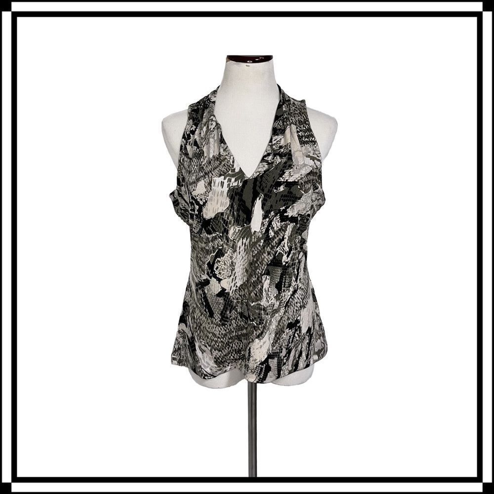 EUC! WHBM Olive Green, Snakeskin Print, Size Large